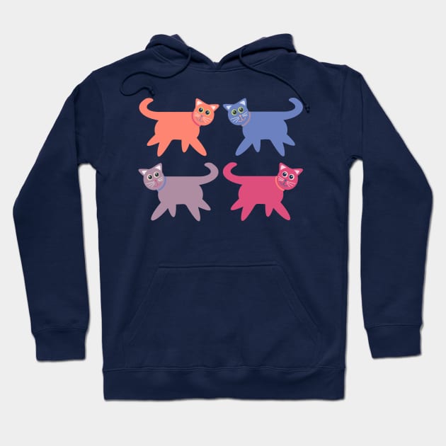 4 Colorful Cats Hoodie by JeanGregoryEvans1